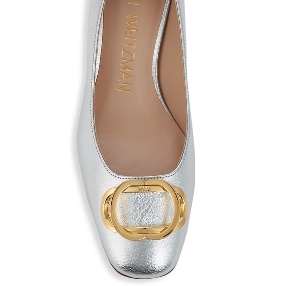 🆕 Price drop!! Stuart Weitzman Anicia 60 silver shoes.